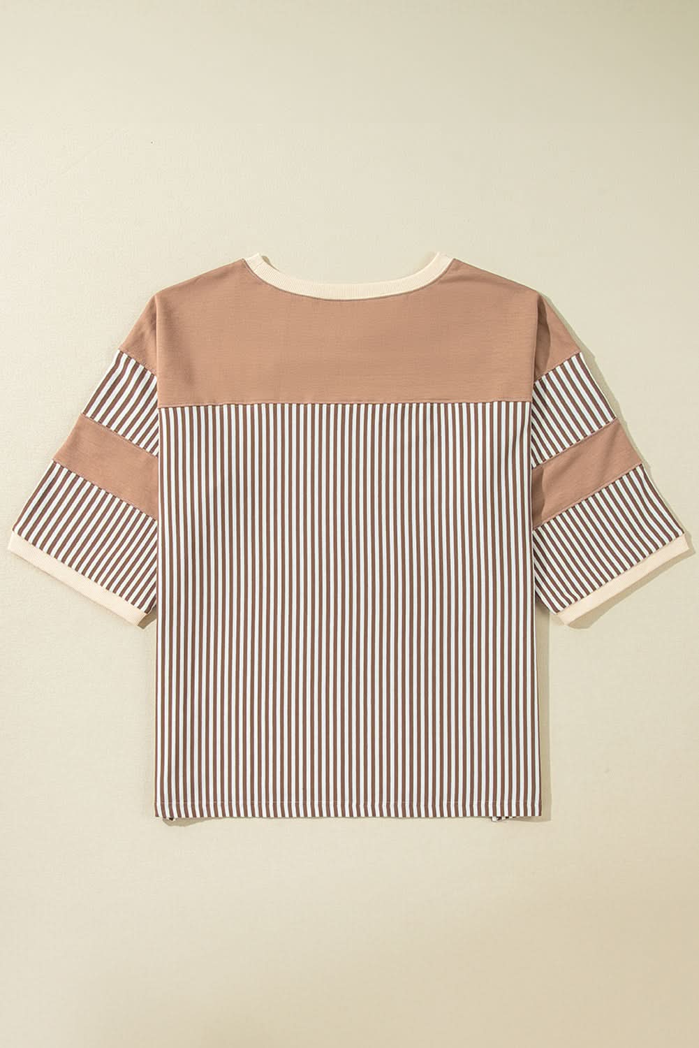 Khaki plus size patchwork tee - Love Salve